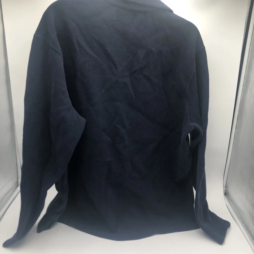 Polo By Ralph Lauren Quarter Zipper Sweater Thick Warm Cotton Navy Blue Red Logo